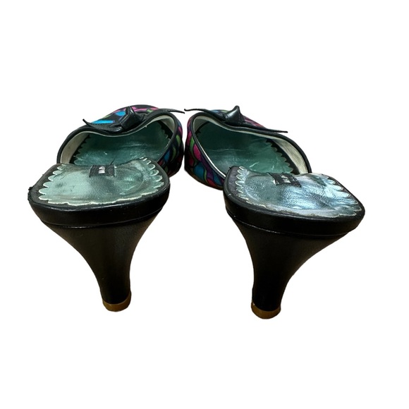 Marc Jacobs silk colorful print mules kitten heels. Sz. 8 - Picture 8 of 10